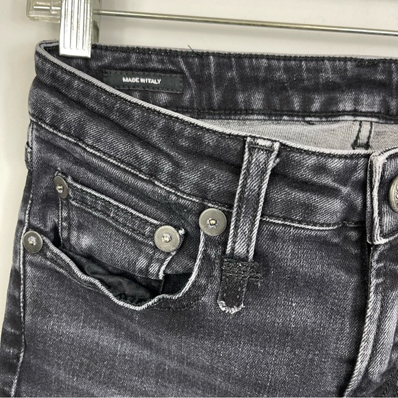 R13 Alison Skinny Mid Rise Jeans in Dark Moon Black Italy R13W0005-556 Size 26 - Picture 10 of 16